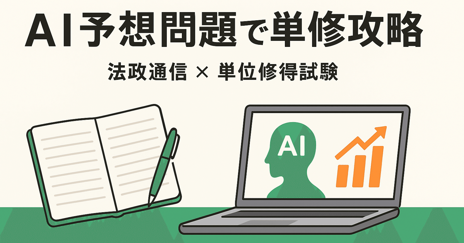 法政通信】過去問が集まらなくても戦える「AI分析で単位修得試験の予想