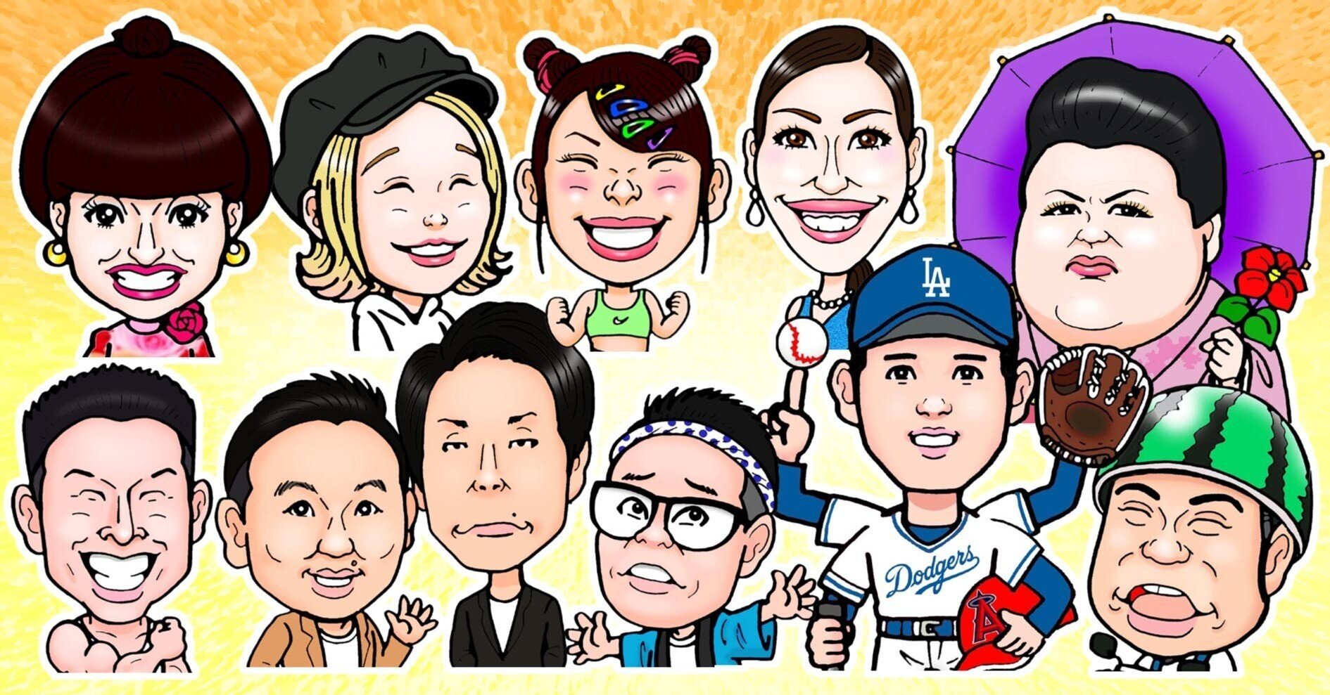 似顔絵の描き方【最近のサンプル5】｜いぬづかてつや