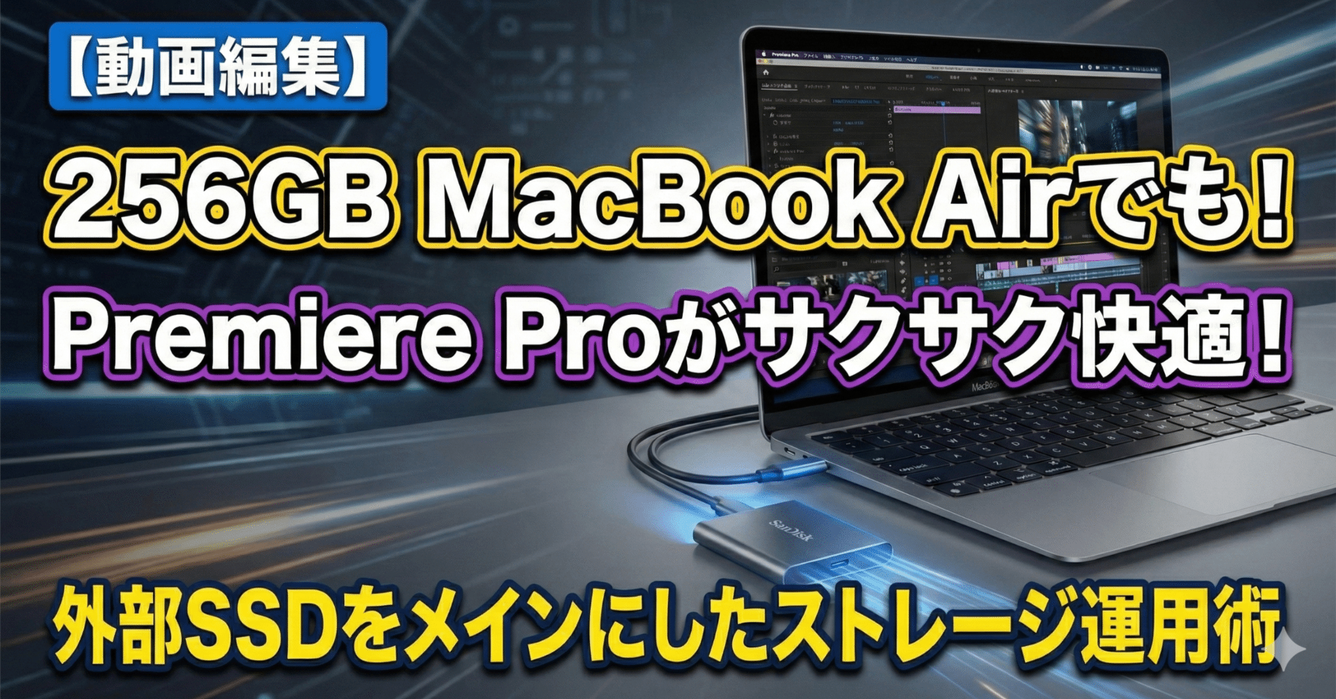 動画編集】256GBのMacBook AirでPremiere Proを快適に使うための外部