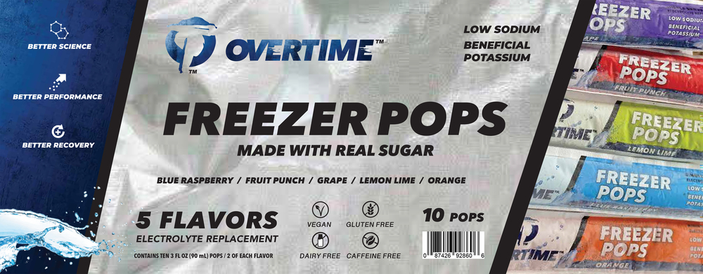 White Cap | Overtime Electrolyte 3.0 oz. Sugar Freezer Pops, 5