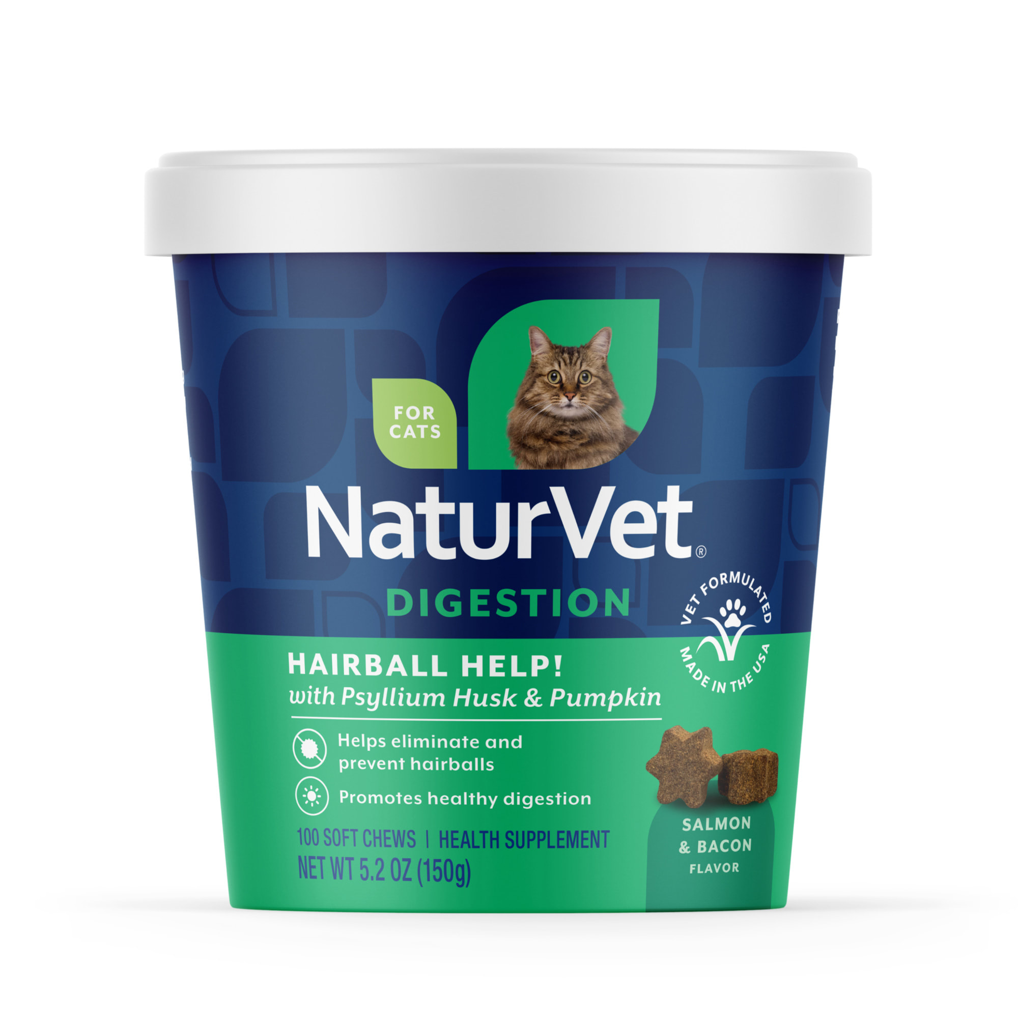 NaturVet Salmon and Bacon Flavor Soft Chews, Hairball Help