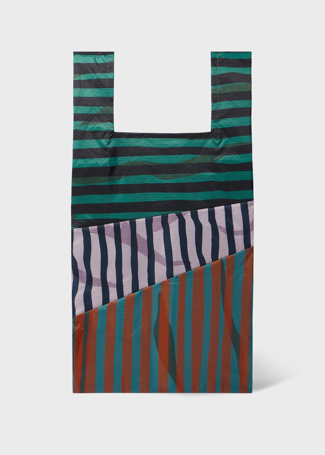 Susan Bijl x Paul Smith - Navy Mixed-Stripe 'The New Shopping Bag