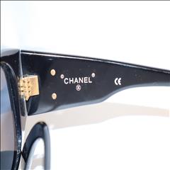 Women's CHANEL COCO Mark Synthetic Resin Black Sunglasses 01451 94305