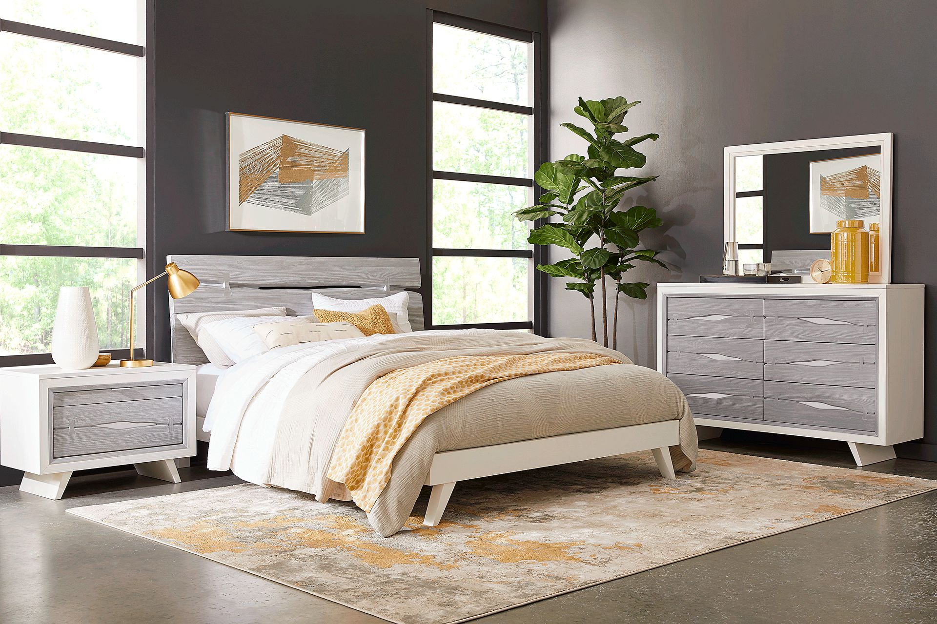 Dana Point 5 Pc White Colors,White Queen Bedroom Set With 3 Pc
