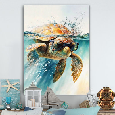 Design Art Minimalism Turtle I On Canvas Print | Wayfair