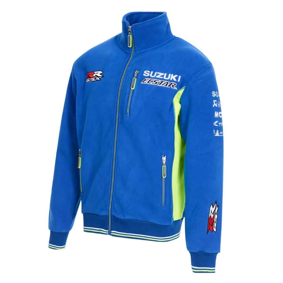 FLEECE Jacket Suzuki Ecstar Full Embroidered Zip Bike MotoGP