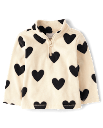 Toddler Girls Long Sleeve Print Microfleece Half Zip Pullover