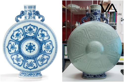 罕有乾隆官窑现身法国小拍RMB 3,800万的「粉青青花抱月瓶」 | 拍卖新闻