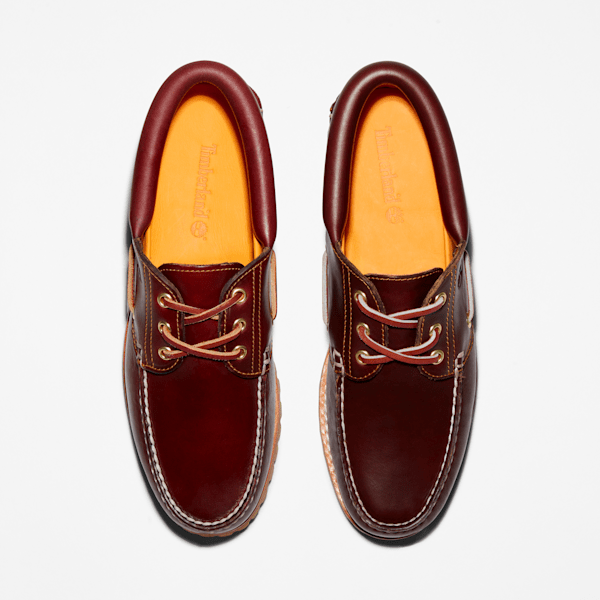Men's 3-Eye Lug Handsewn Boat Shoe - Burgundy | Timberland US