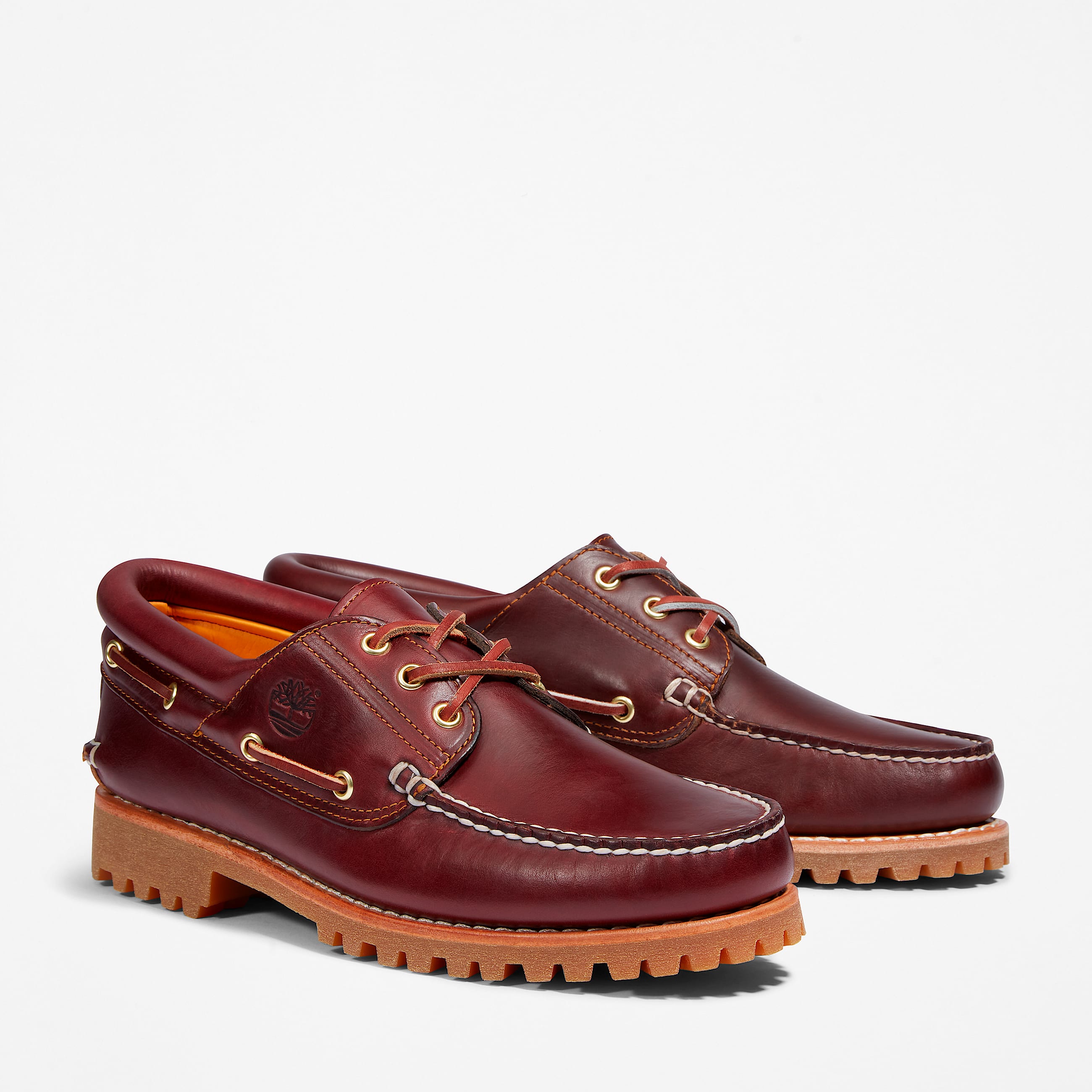 Men's 3-Eye Lug Handsewn Boat Shoe - Burgundy | Timberland US