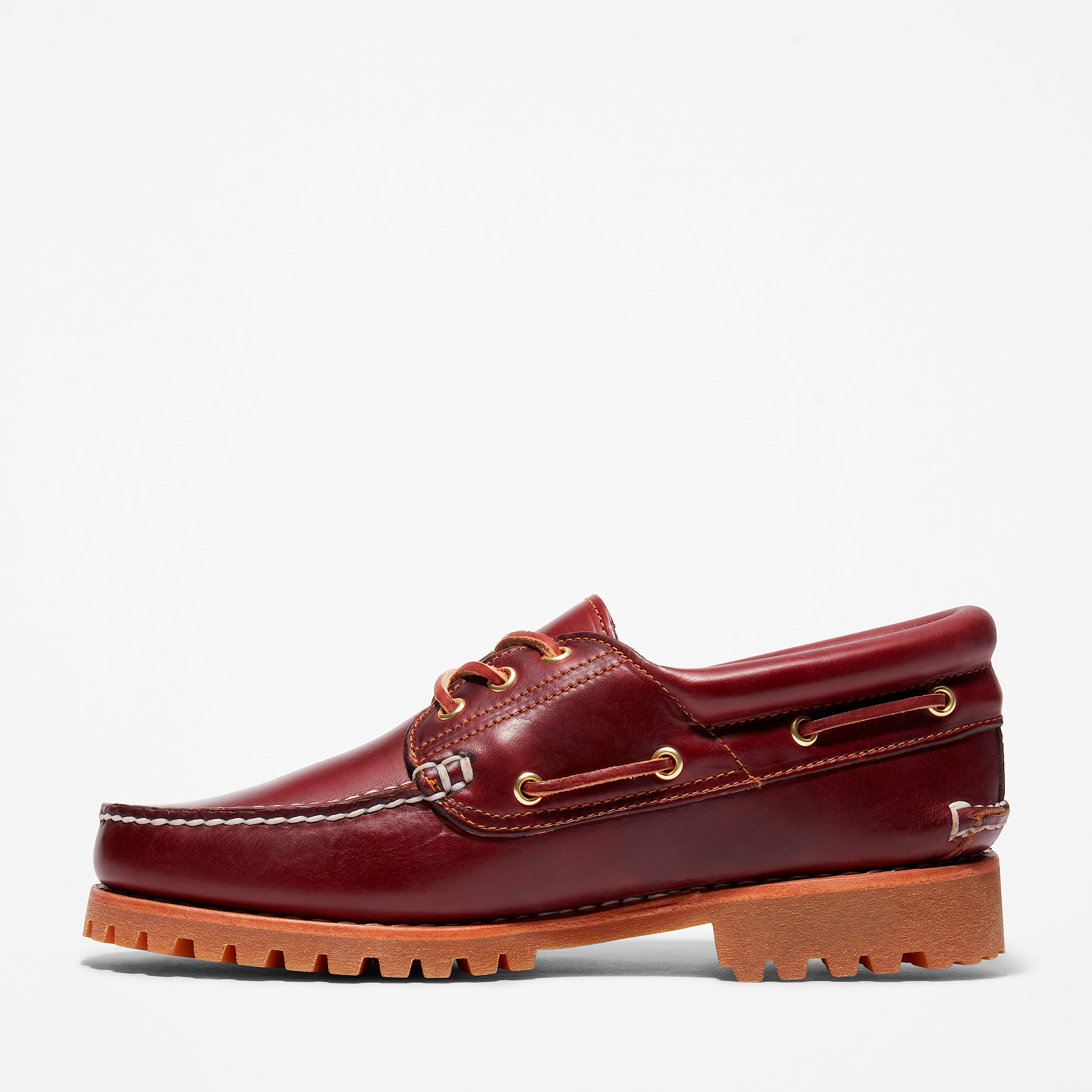 Men's 3-Eye Lug Handsewn Boat Shoe - Burgundy | Timberland US