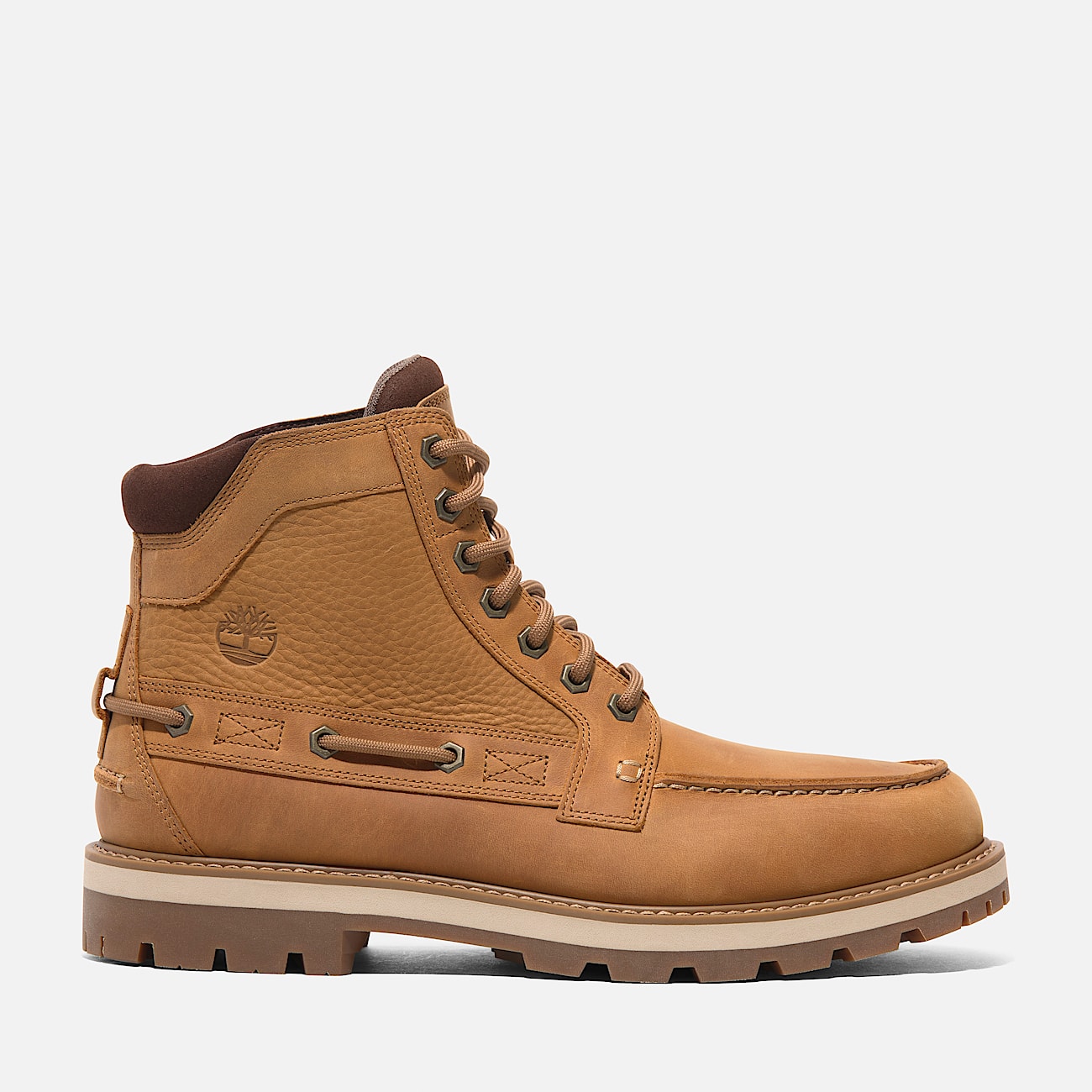 Men's Britton Road 7-Eye Moc Toe Boots - Wheat Full-Grain