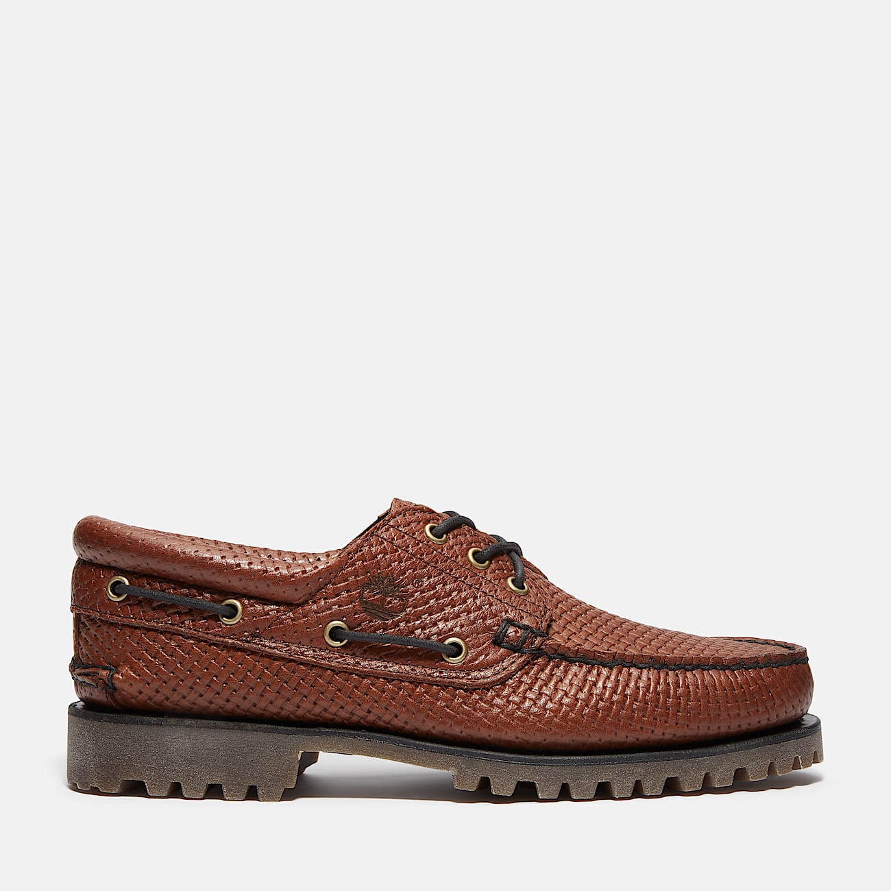 Timberland® Authentic 3-Eye Lug Handsewn Boat Shoe for Men in Brown
