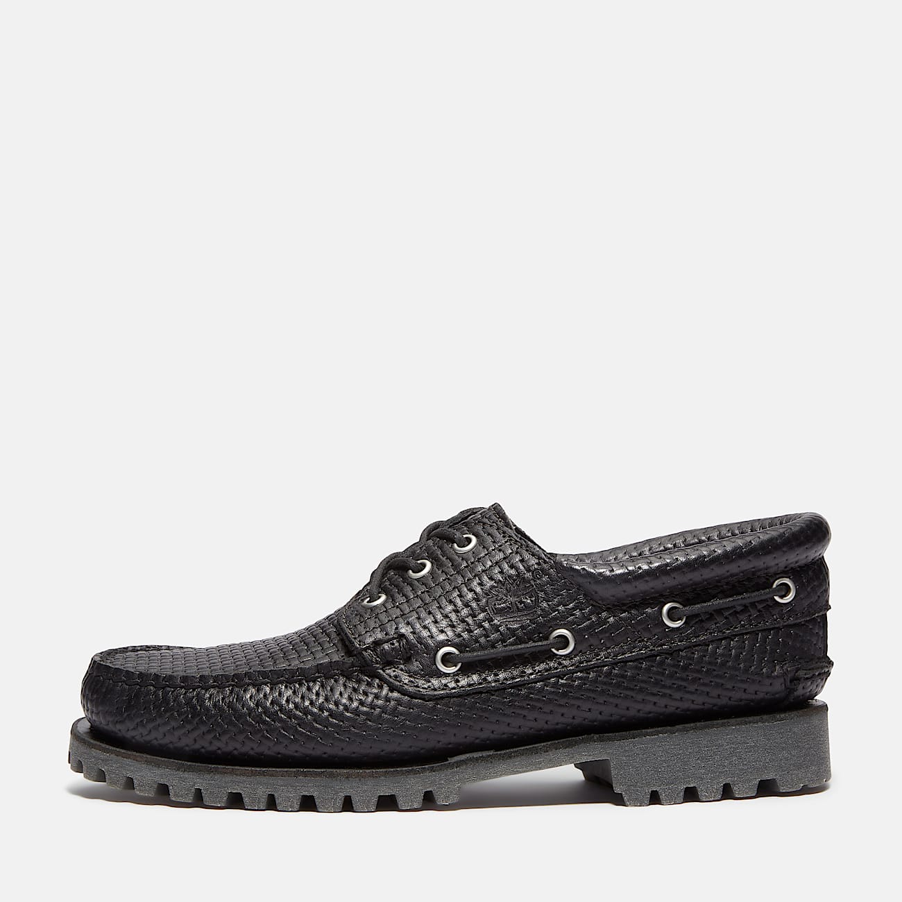 Timberland® Authentic 3-Eye Lug Handsewn Boat Shoe for Men in Black