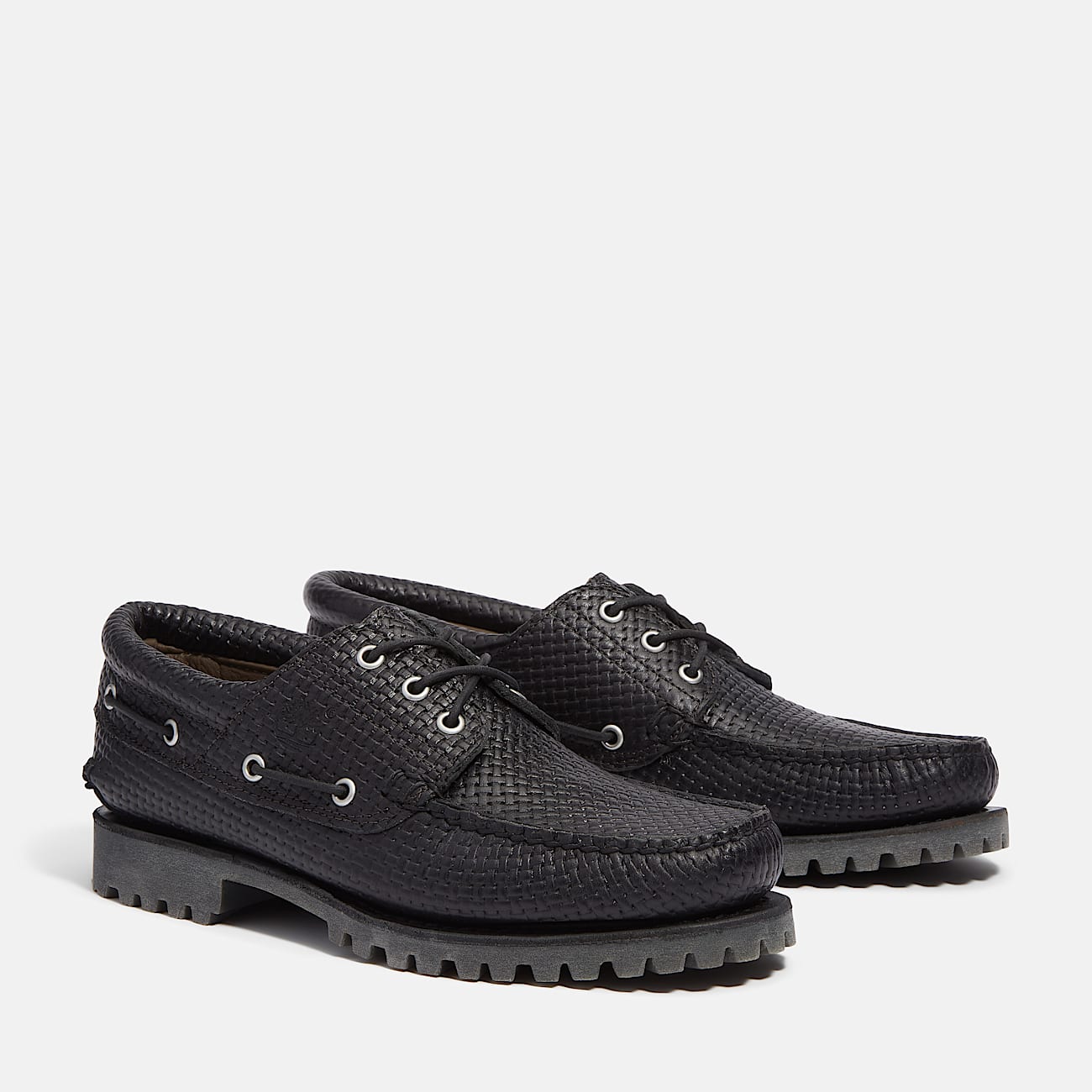 Timberland® Authentic 3-Eye Lug Handsewn Boat Shoe for Men in Black