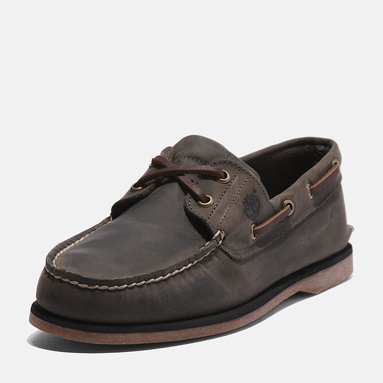 Classic 2-Eye Boat Shoe for Men in Grey