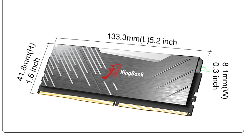 Kingbank DDR5 6000MHz 32GB (2X16GB) M Hynix CL30 Black RGB XMP