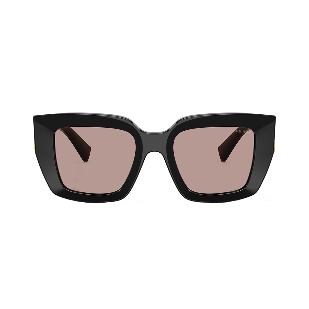 Miu Miu MU B05S Black Square Frame Sunglasses with Violet Lens