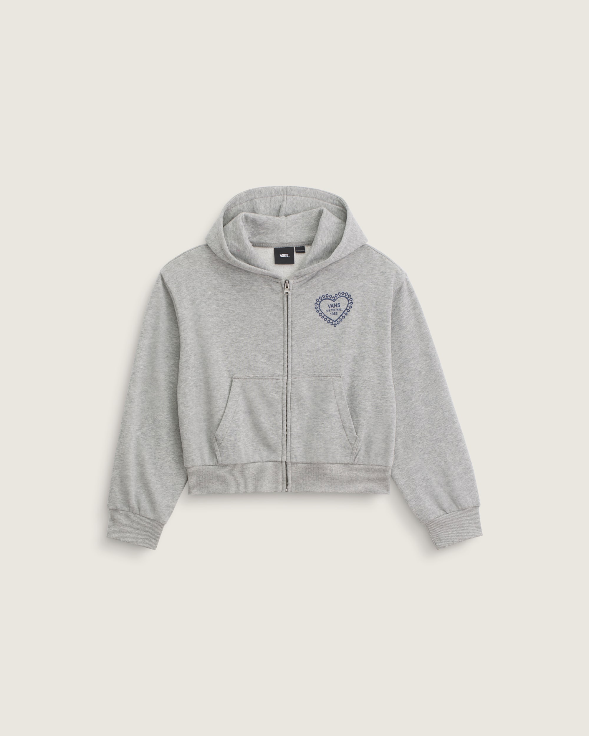 Kids Lacey Daze Retro Zip Hoodie in Cement Heather Grey | Vans