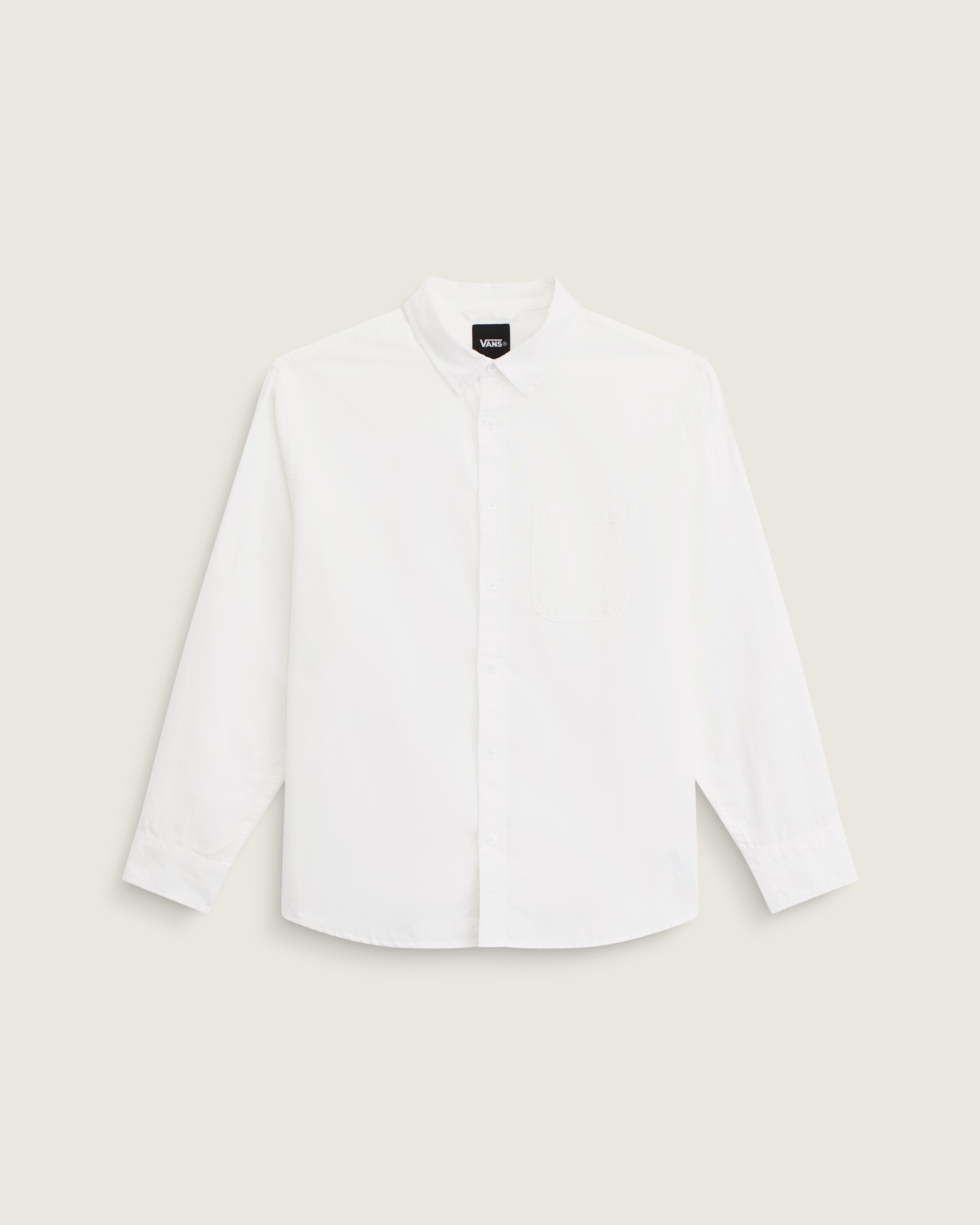 Lawson Solid Oxford Long Sleeve Shirt in White | Vans