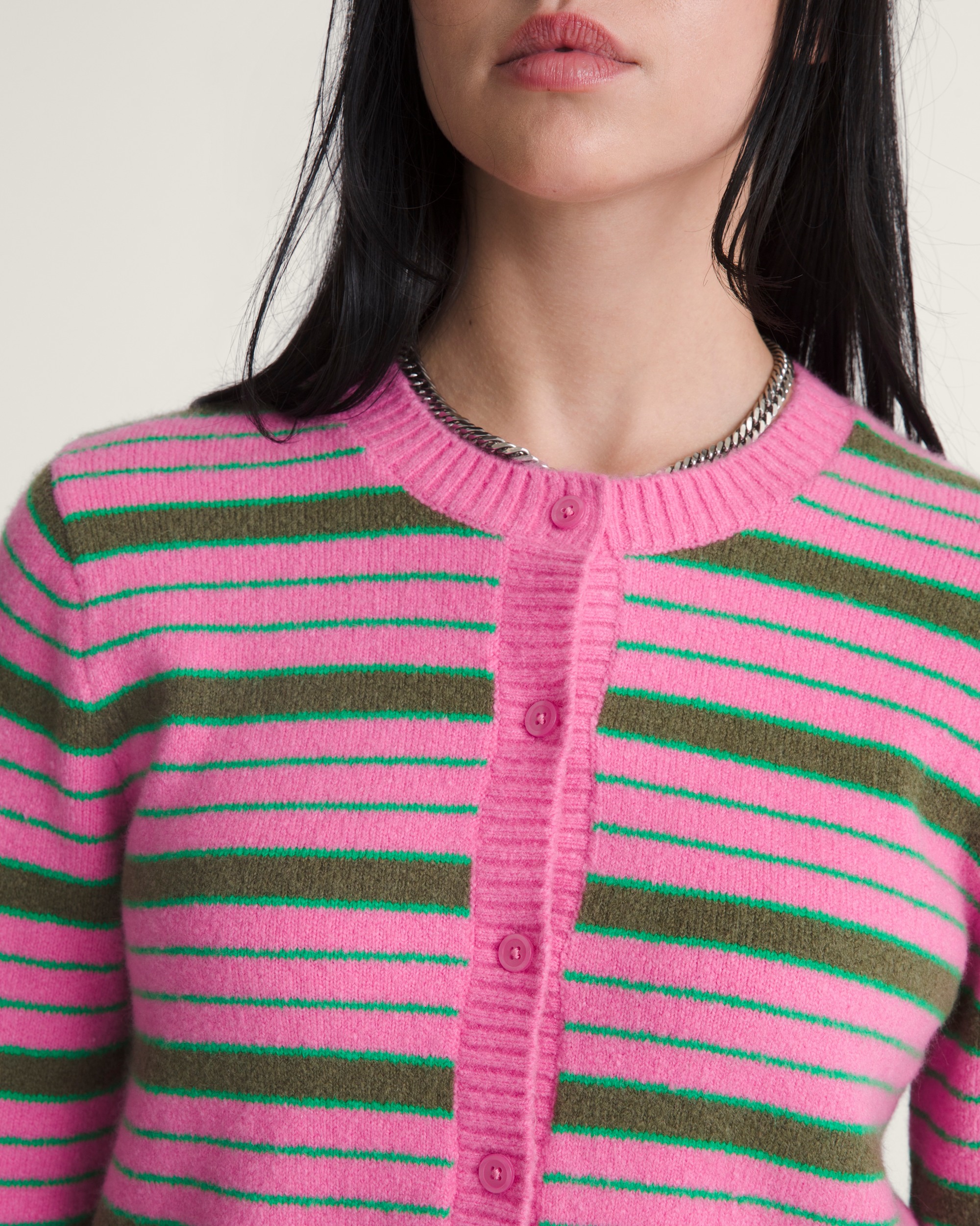 Dolly Stripe Cardigan Sweater in Fizz Pink | Vans
