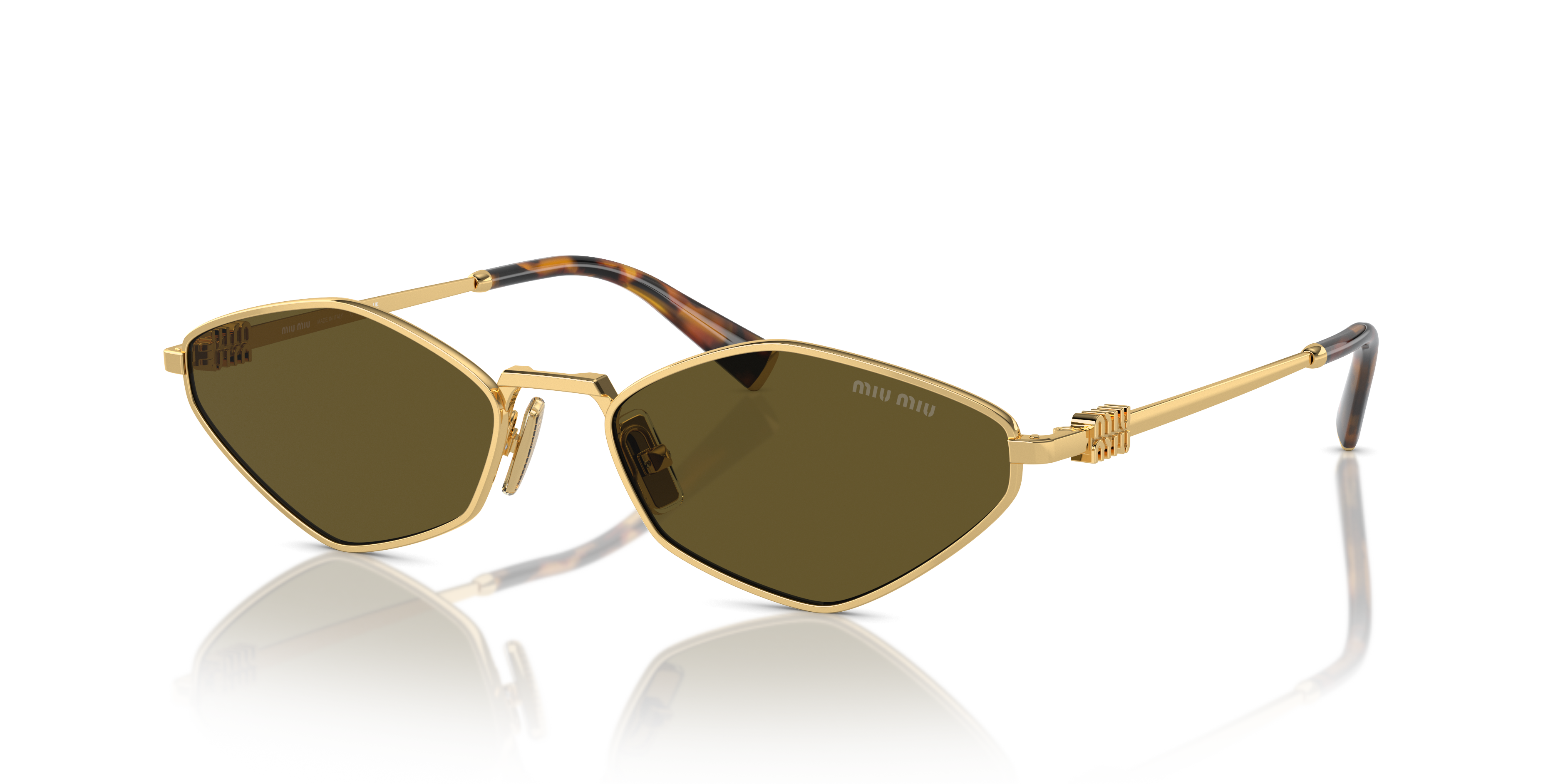 Miu Miu MU 56ZS L (56 - 17) with Brown lenses and Gold frame