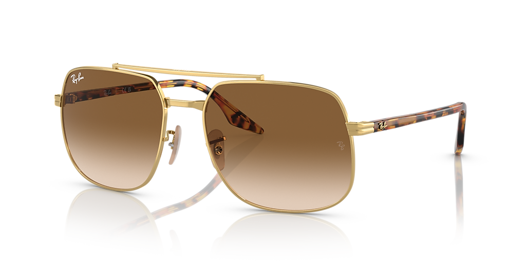 Ray-Ban RB3699 L (59 - 18) with Brown lenses and Gold frame