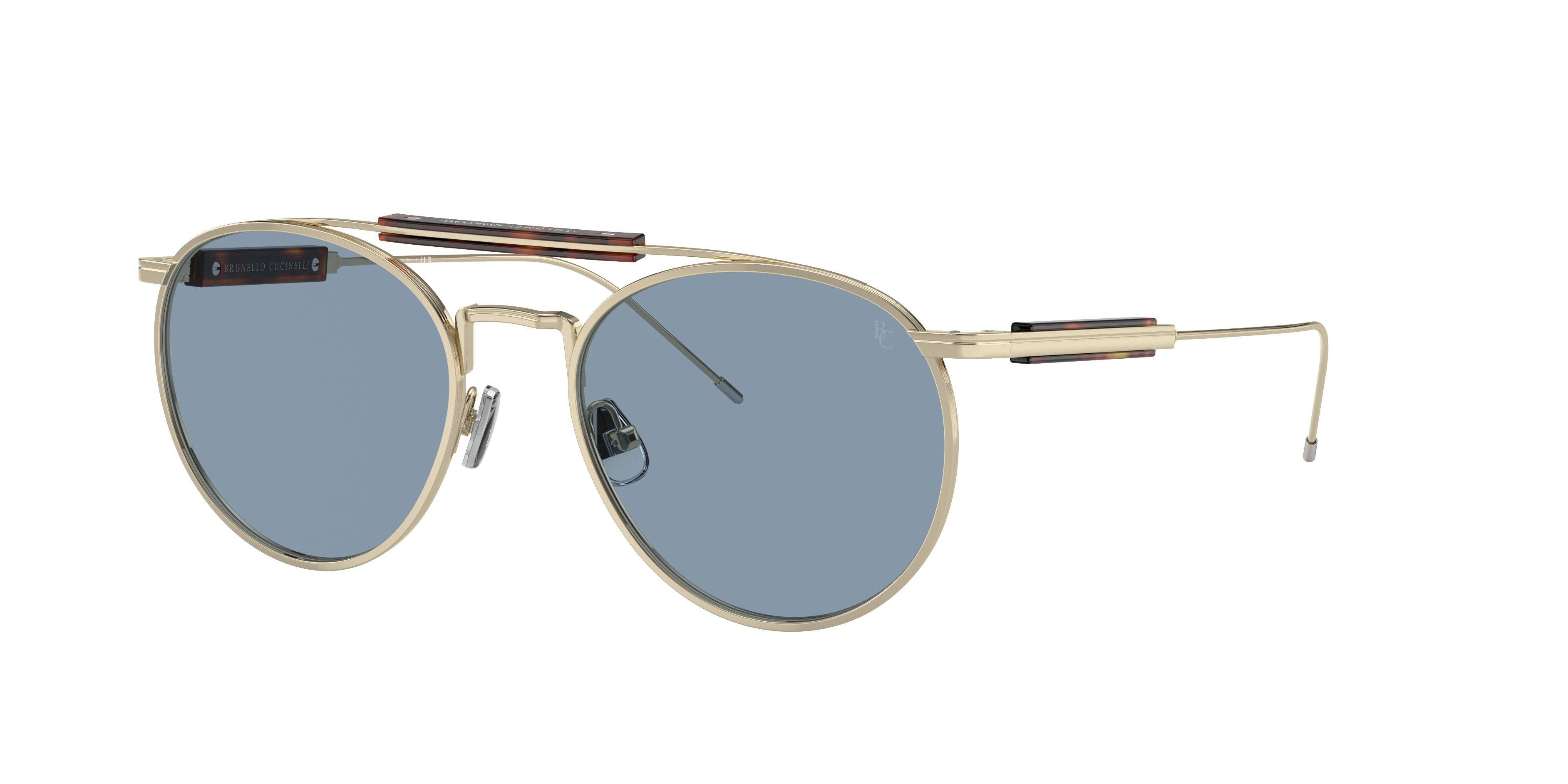 Brunello Cucinelli BC2004ST S (52 - 19) with Blue lenses and Gold