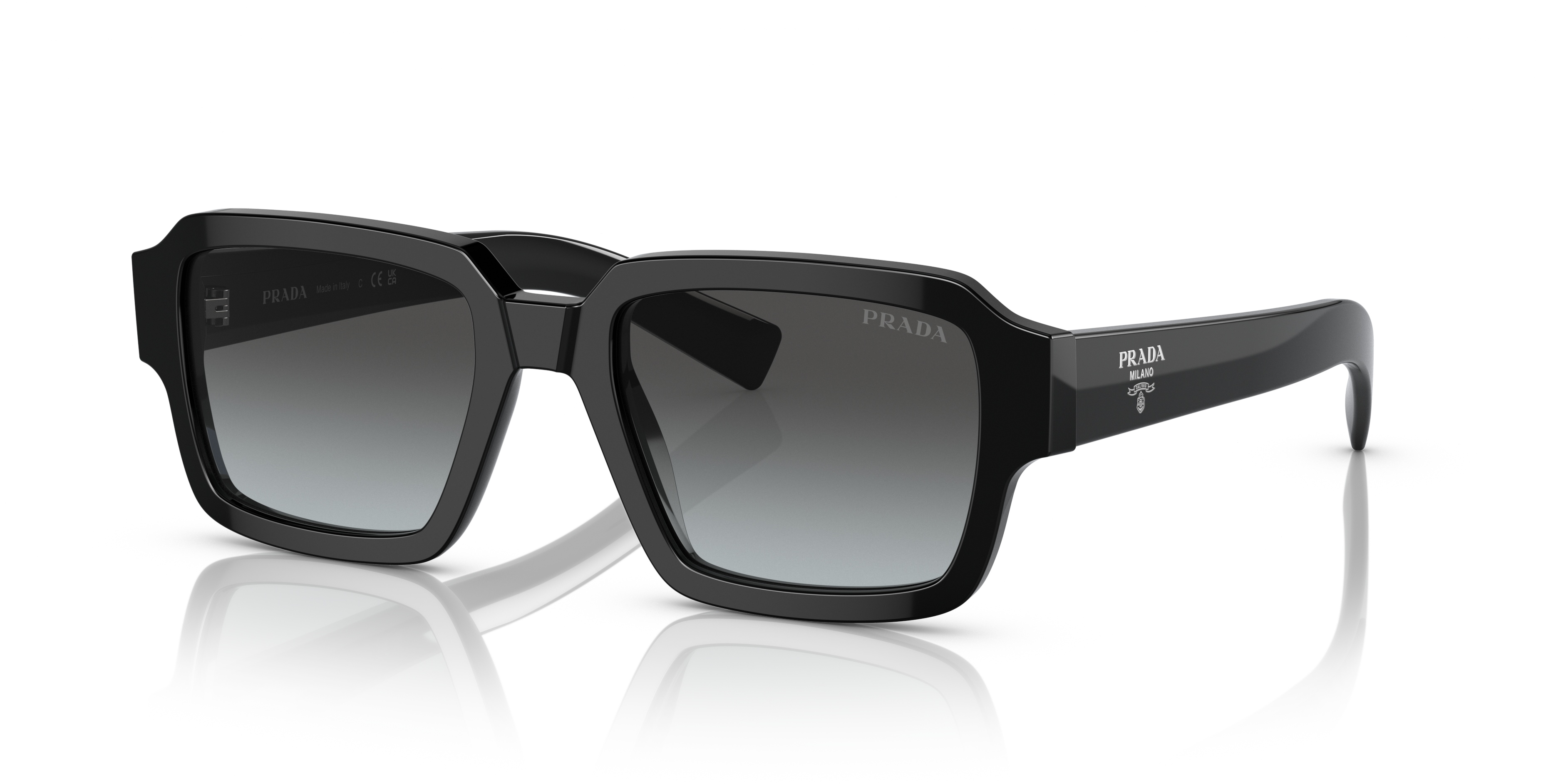 Prada PR 02ZS S (52 - 20) with Grey lenses and Black frame
