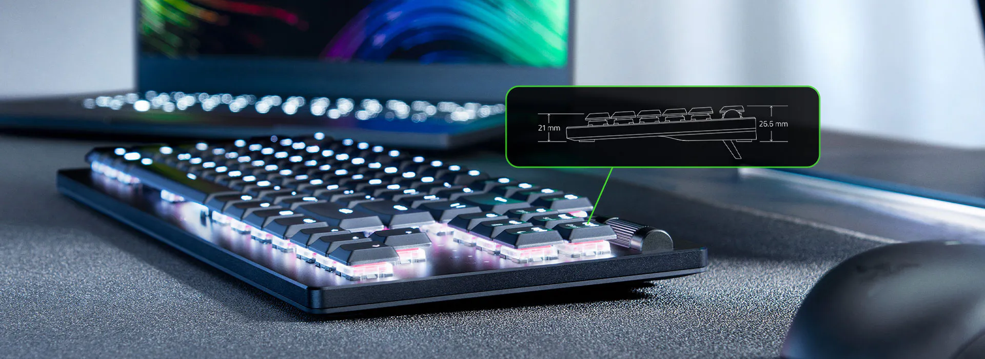Ultra-Slim Wireless Tenkeyless Keyboard - Razer DeathStalker V2