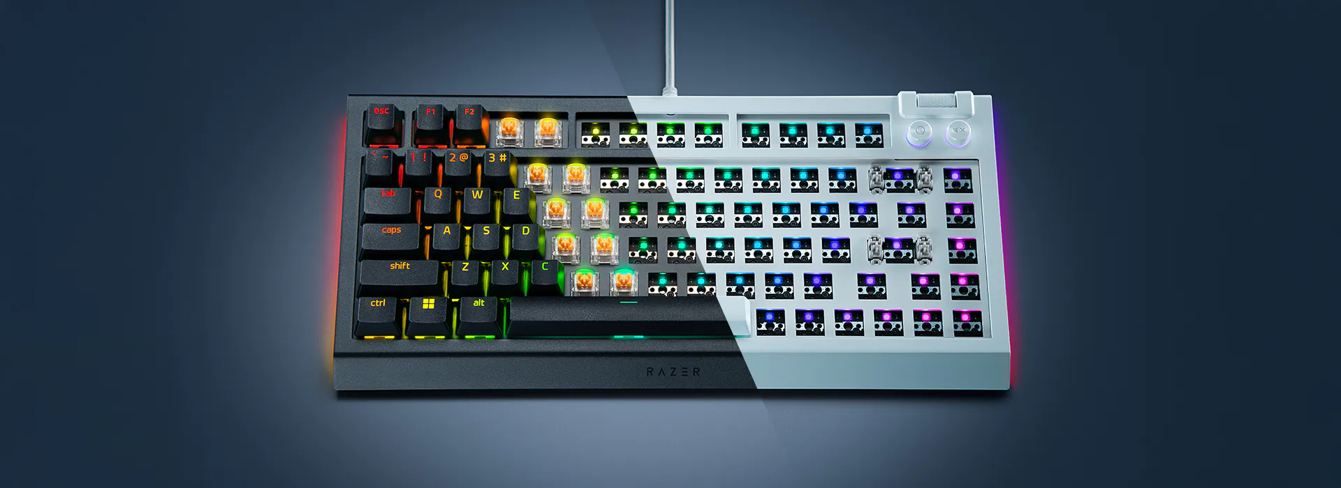 Razer BlackWidow V4 75% コンパクトでホットスワップ可能なメカニカル