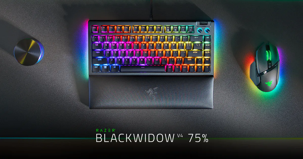 Razer BlackWidow V4 75% コンパクトでホットスワップ可能なメカニカル