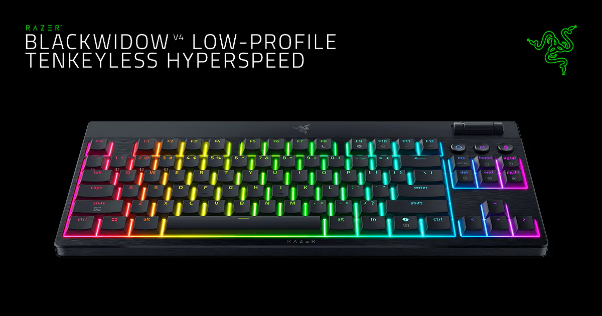 Razer BlackWidow V4 Low-profile TKL HyperSpeed Keyboard | Razer