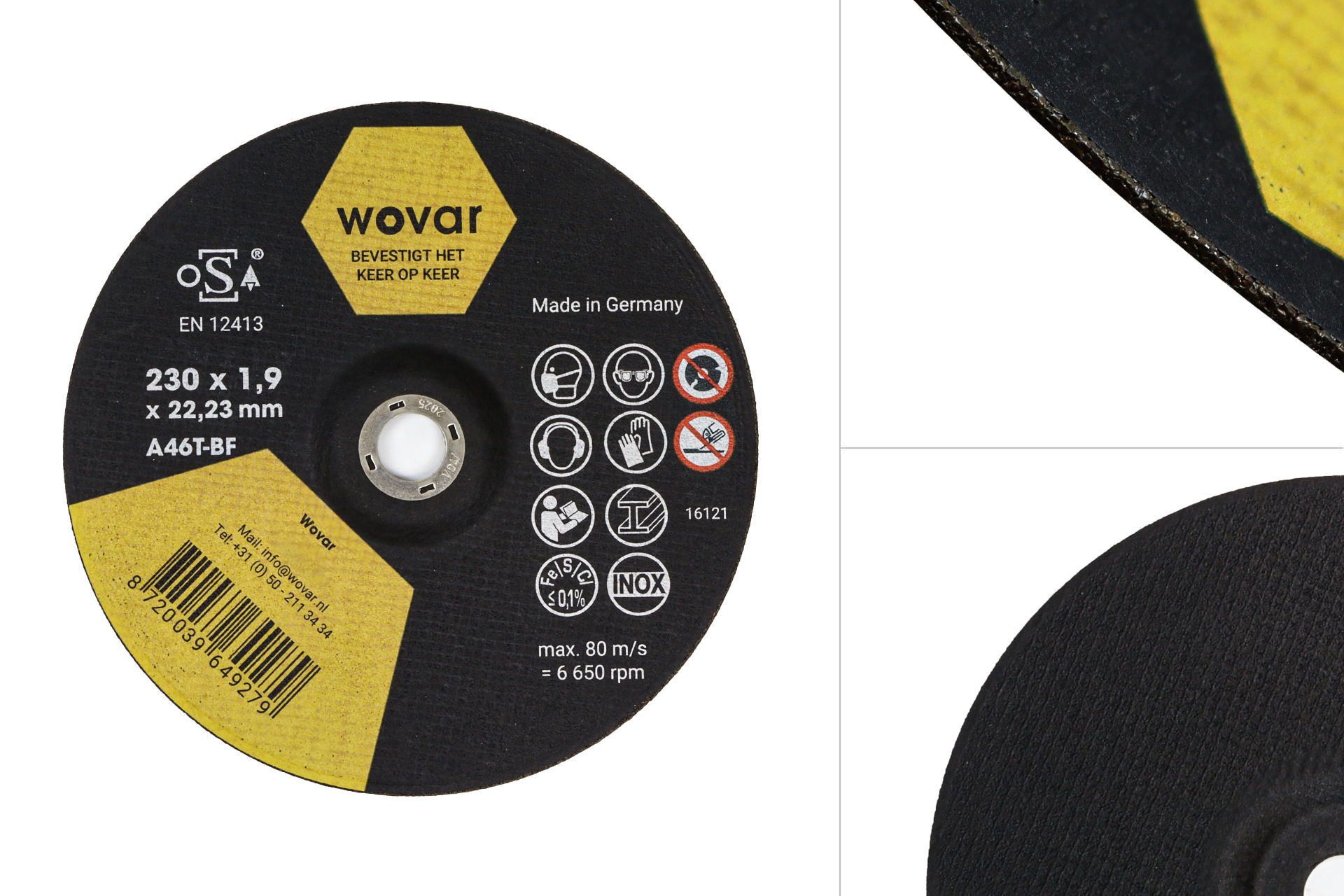 Slijpschijf 230 mm voor staal en RVS kopen? - Wovar