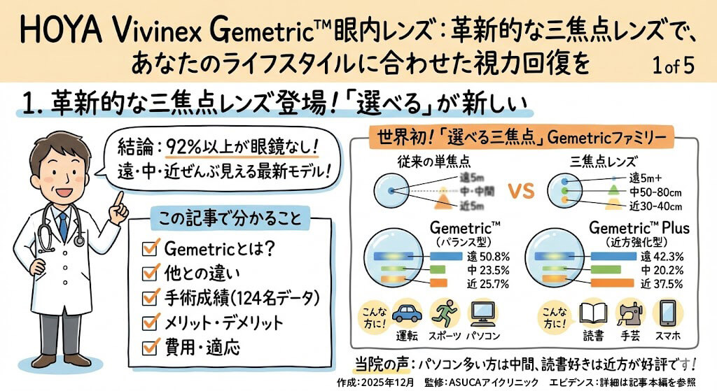 HOYA Vivinex Gemetric™眼内レンズ 👁️✨革新的な三焦点レンズで