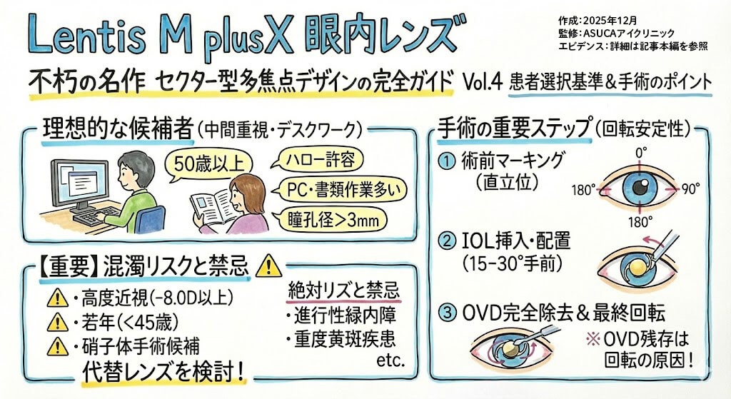 Lentis M plusX眼内レンズ👁️不朽の名作 セクター型多焦点デザインの