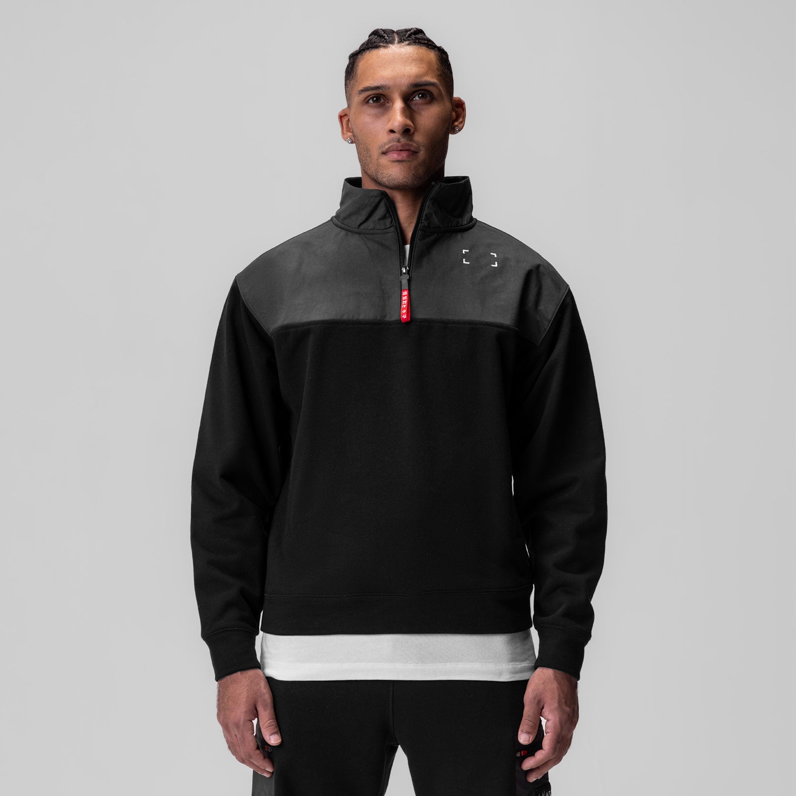 0903. Tech-Terry™ Paneled Quarter Zip - Black 