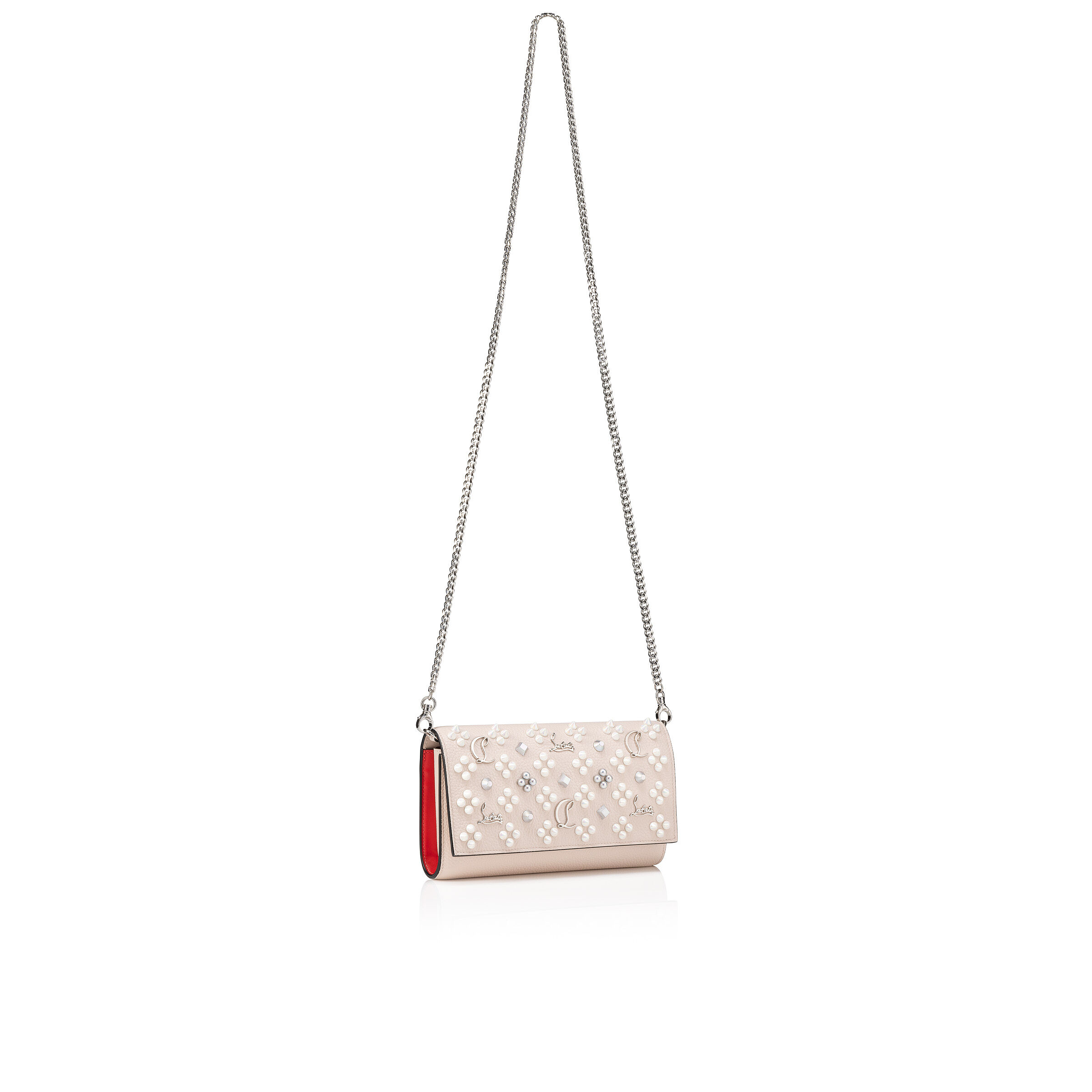 Paloma - Chain wallet - Grained calf leather and spikes