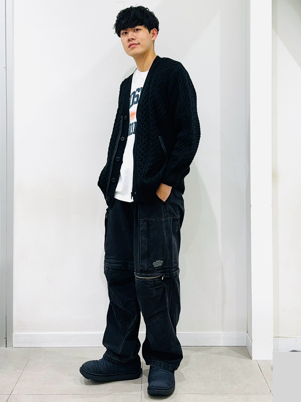 トラックパンツ UNDERCOVER(セットアップ可能)、ケーブルカーディガン