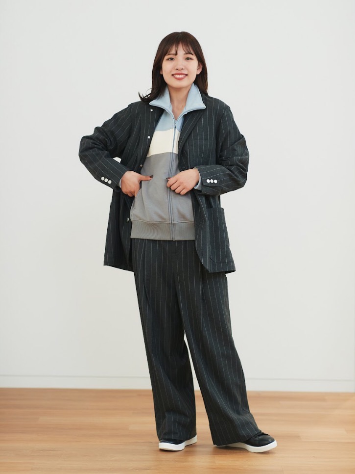 カバーオール(ストライプ) beautiful people (セットアップ可能)、裏