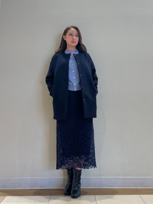 PLST(プラステ)公式 | 2024年モデル ウールモッサノーカラーハーフコート