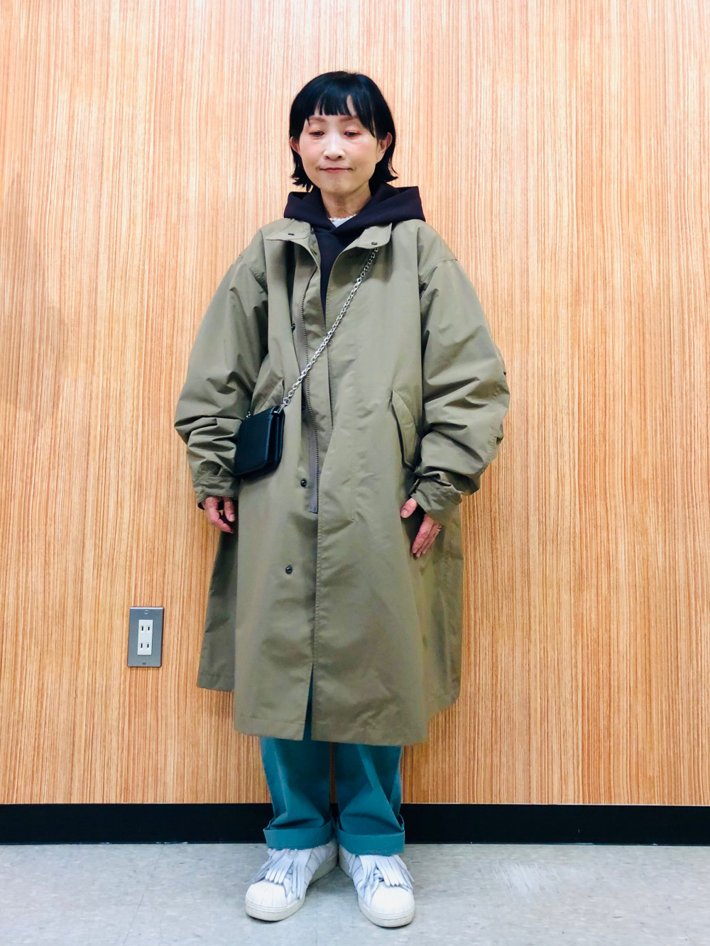 スウェットオーバーサイズプルパーカ、ウィンドプルーフ2WAYコート」の