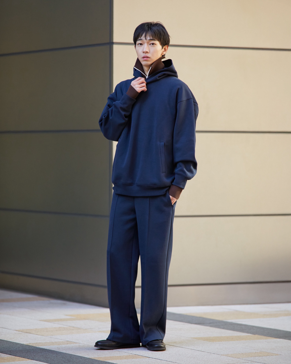 ミラノリブフルジップカーディガン、デニムリラックスシャツジャケット