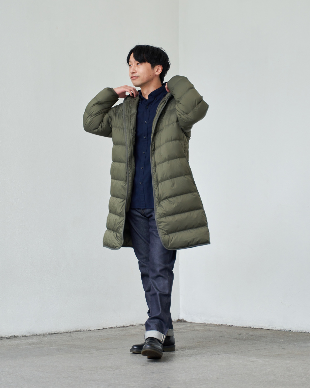 ウルトラライトダウンフーデッドコート」の着用コーディネート