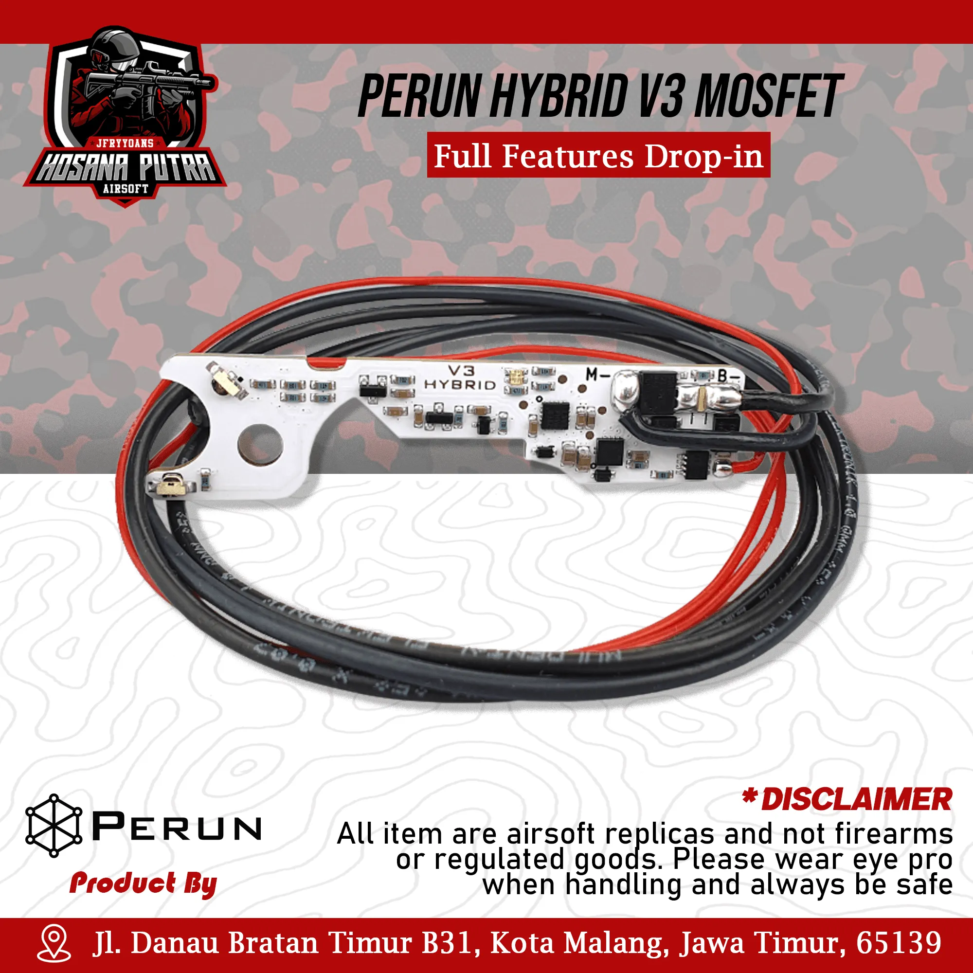 Perun Hybrid v3 Mosfet Full Features Drop- | Hosana Putra Airsoft