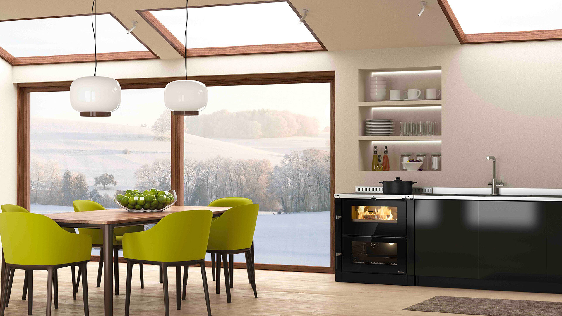 Insertion wood-burning cookers - La Nordica Extraflame