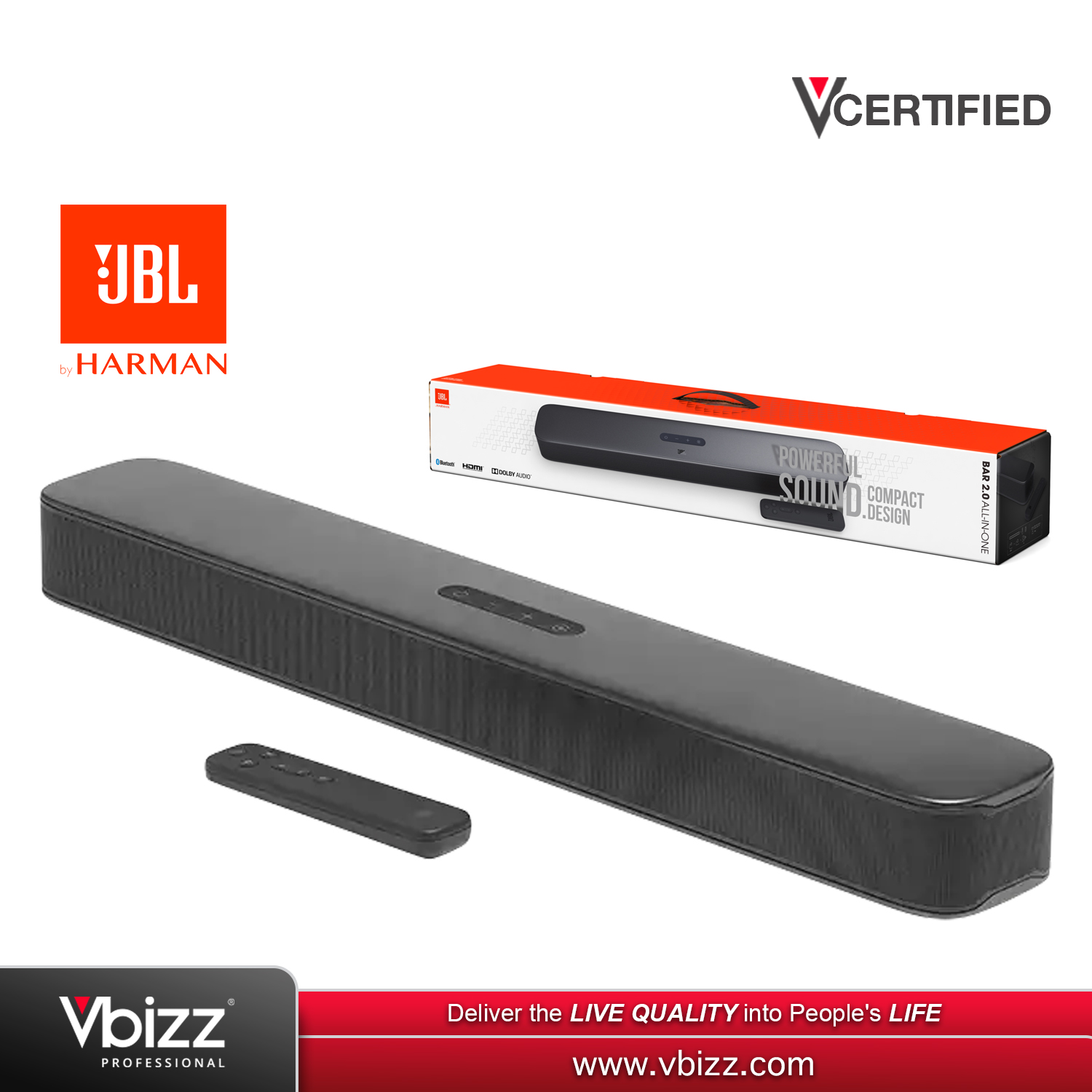 JBL BAR 2.0 All-In-One Compact 2.0 Channel Soundbar |