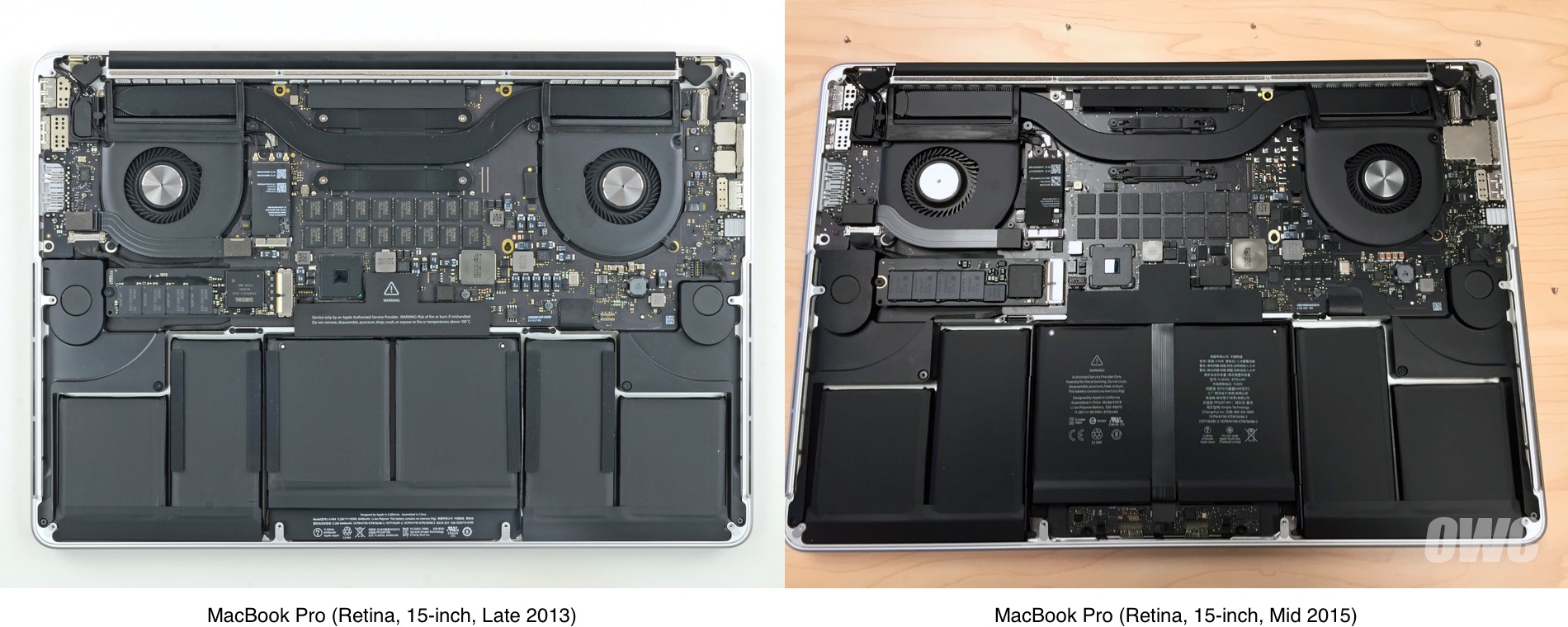 OWC、MacBook Pro (Retina, 15-inch, Mid 2015)の分解レポートを公開