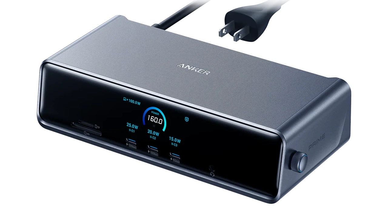 米Anker、最大140Wでデバイスを充電しつつDisplayLinkチップによる8K