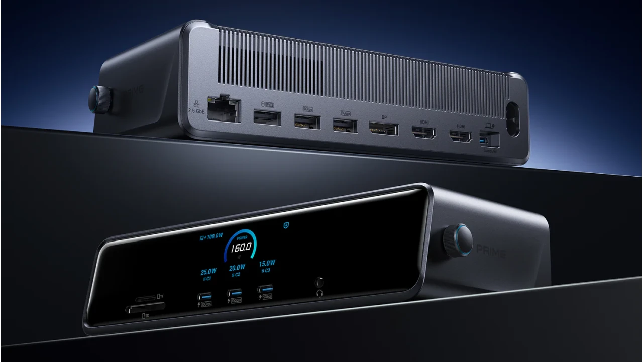 米Anker、最大140Wでデバイスを充電しつつDisplayLinkチップによる8K